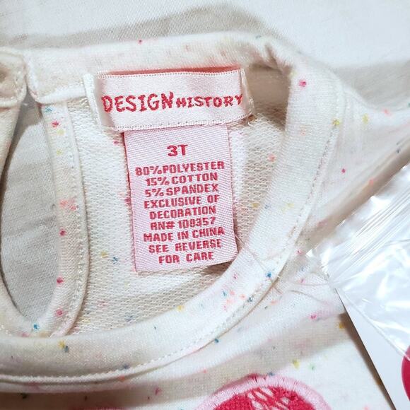 Design History Girl's 3T‎ Cold Shoulder "Love" Tee Shirt NWT - Picture 3 of 5